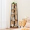 Trapezoidal Corner Bookshelf 5-Tier Storage with Metal Frame and MDF Shelves for Home Office